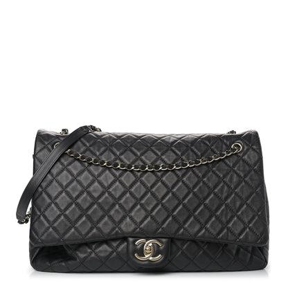 Chanel Calfskin Quilted XXL Travel Flap Bag Black 1 of 12