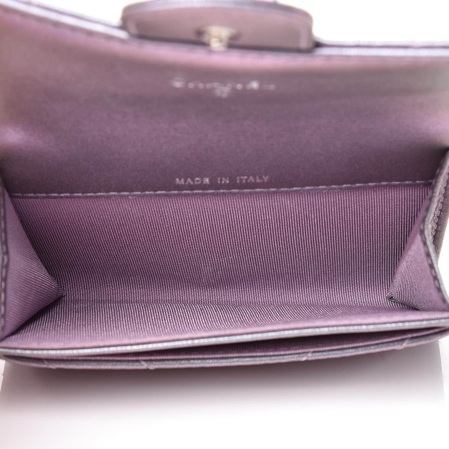 Chanel Iridescent Lambskin Chevron Quilted Reissue Card Holder Light Purple 5 of 9