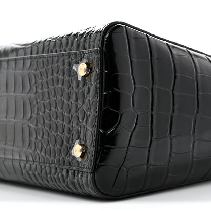 Chanel Calfskin Crocodile Embossed Archetype Small Shopping Tote Black 10 of 10