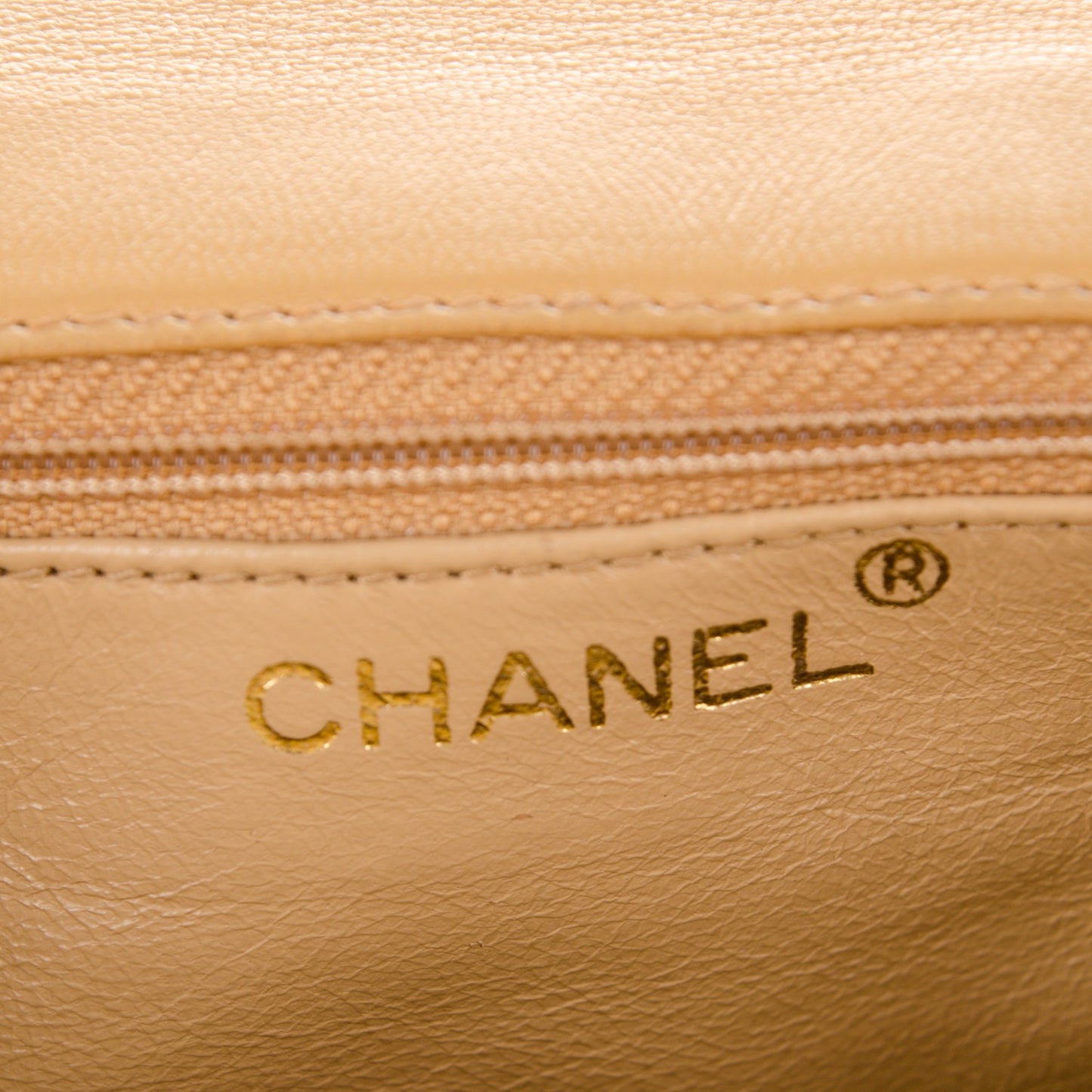 Lambskin Flap Shoulder Bag Beige