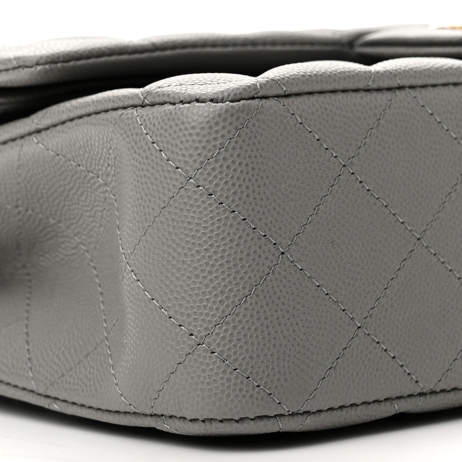 Chanel Caviar Quilted Medium Double Flap Grey 8 of 10