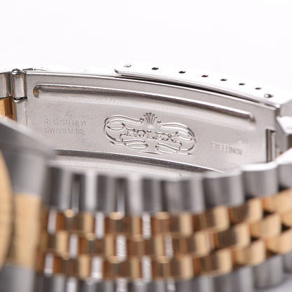 Rolex Stainless Steel 18K Yellow Gold 36mm Oyster Perpetual Datejust Watch White Arabic 16233 8 of 8