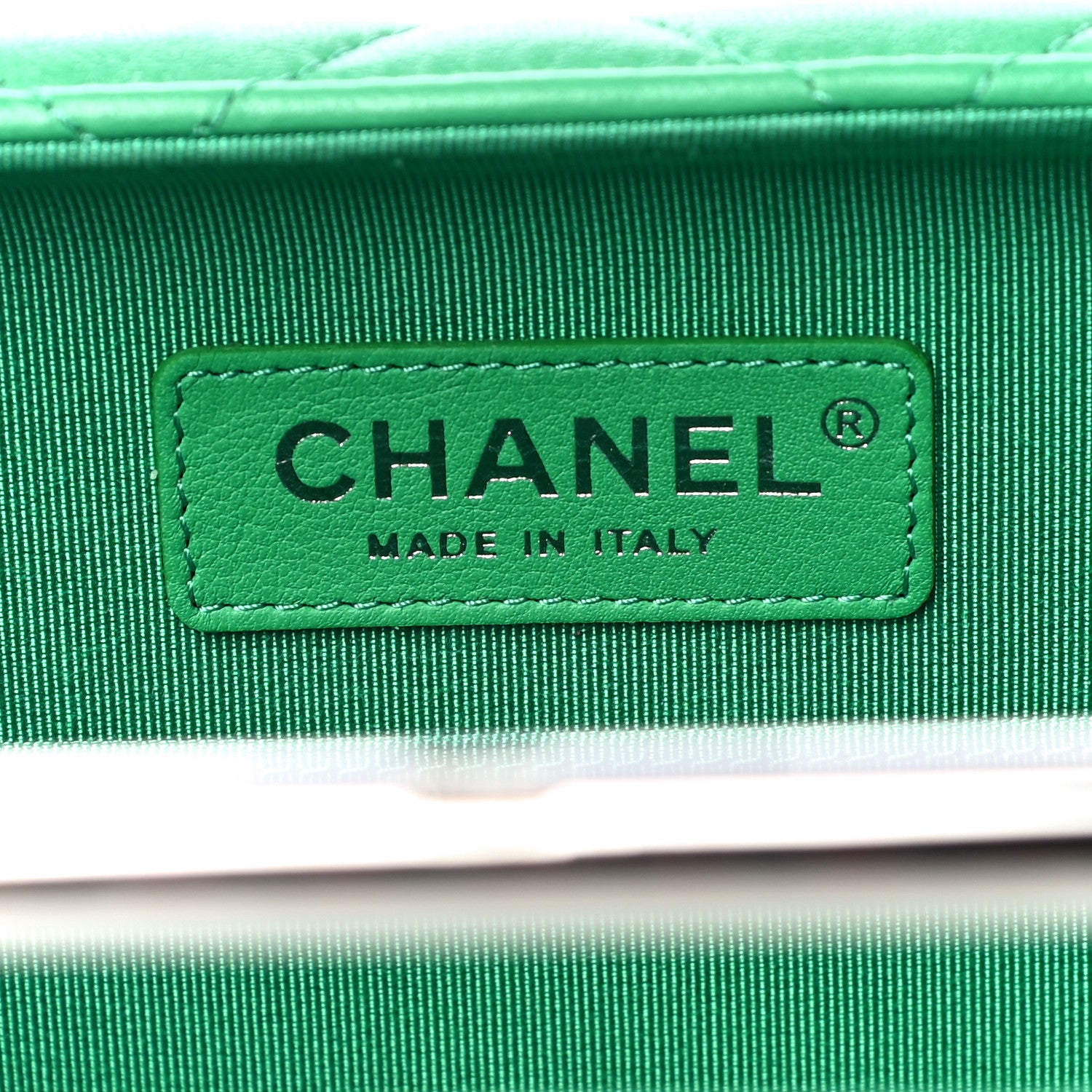 Chanel Quilted Lambskin Metal Bar Clutch Bag Green 7 of 10