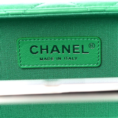 Chanel Quilted Lambskin Metal Bar Clutch Bag Green 7 of 10
