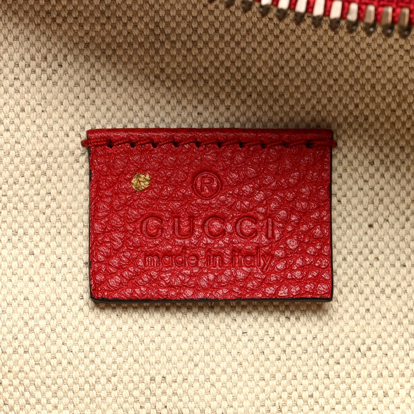 Grained Calfskin Logo Belt Bag Hibiscus Red