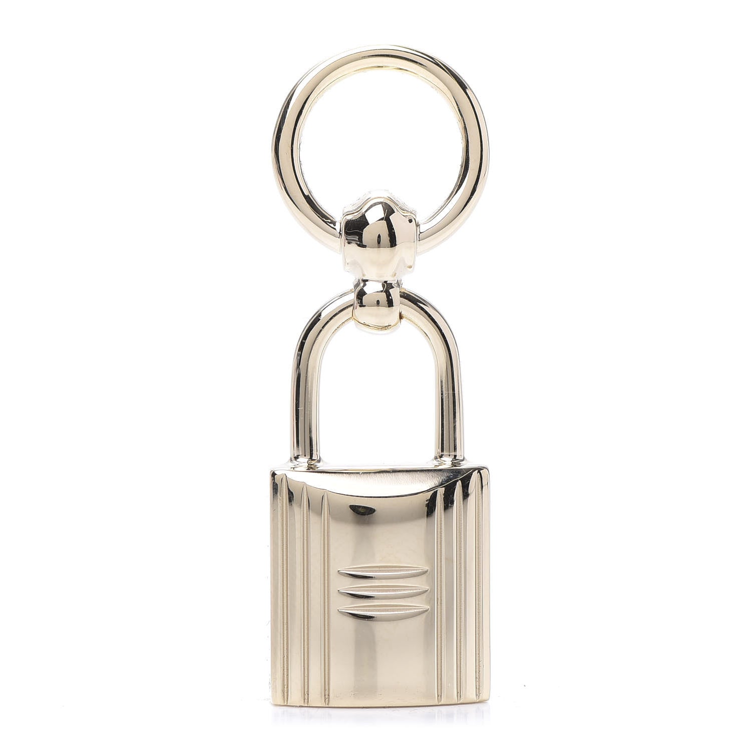 Hermes Permabrass Mini Loop Charms Cadenas Scarf Ring Gold 1 of 5