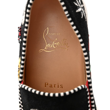Christian Louboutin Suede Womens Roller Boat Slip On Sneakers 35 Black Multicolor 6 of 10