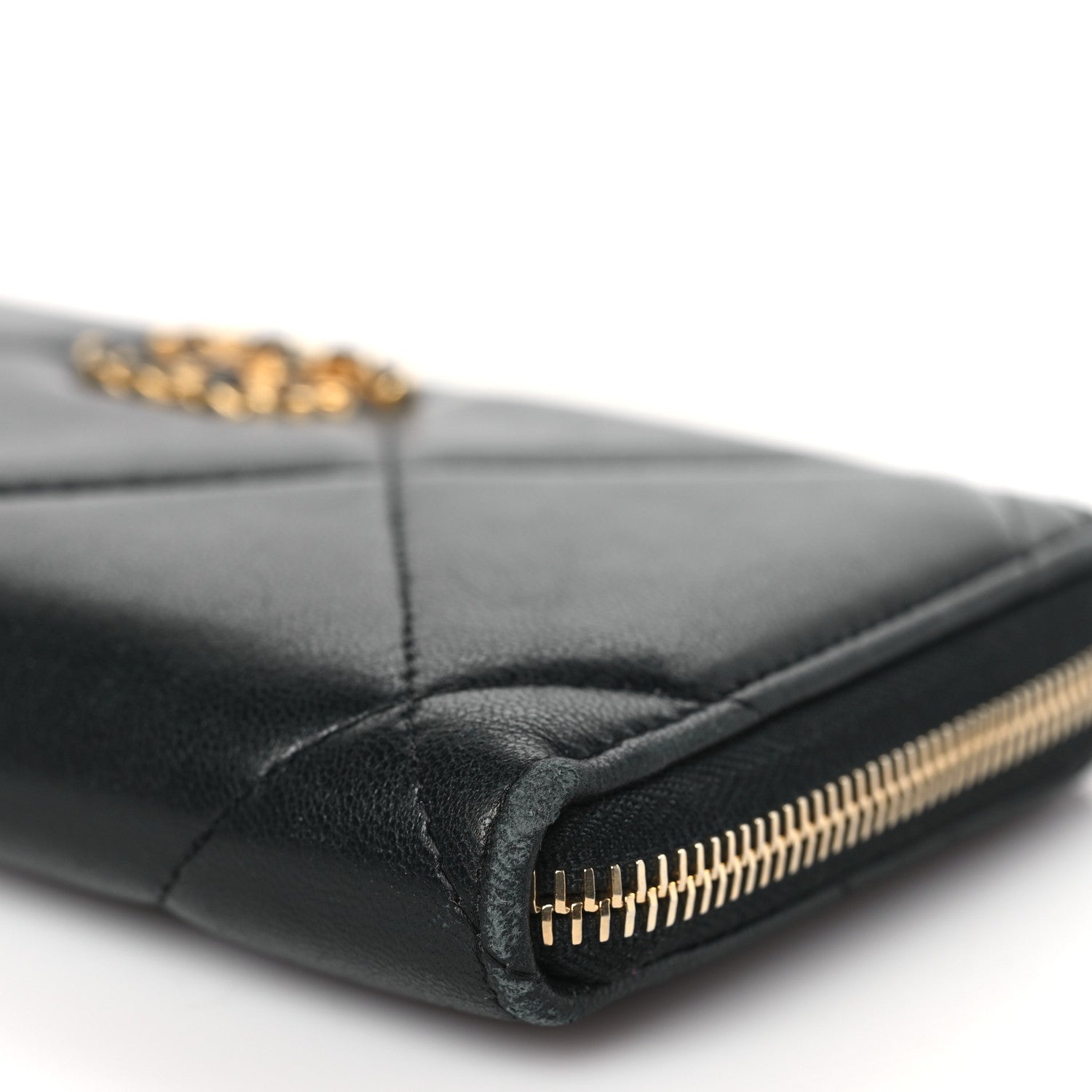 Chanel Lambskin Quilted 19 Long Zipped Around Wallet Black 9 of 10