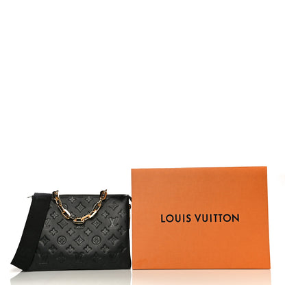 Louis Vuitton Lambskin Embossed Monogram Coussin PM Black 15 of 15