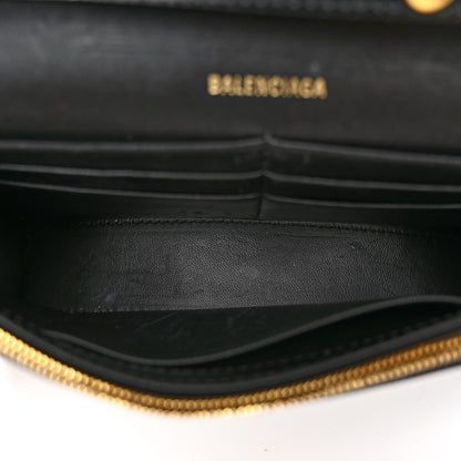 Balenciaga Shiny Box Calfskin Hourglass Chain Bag Black 5 of 9