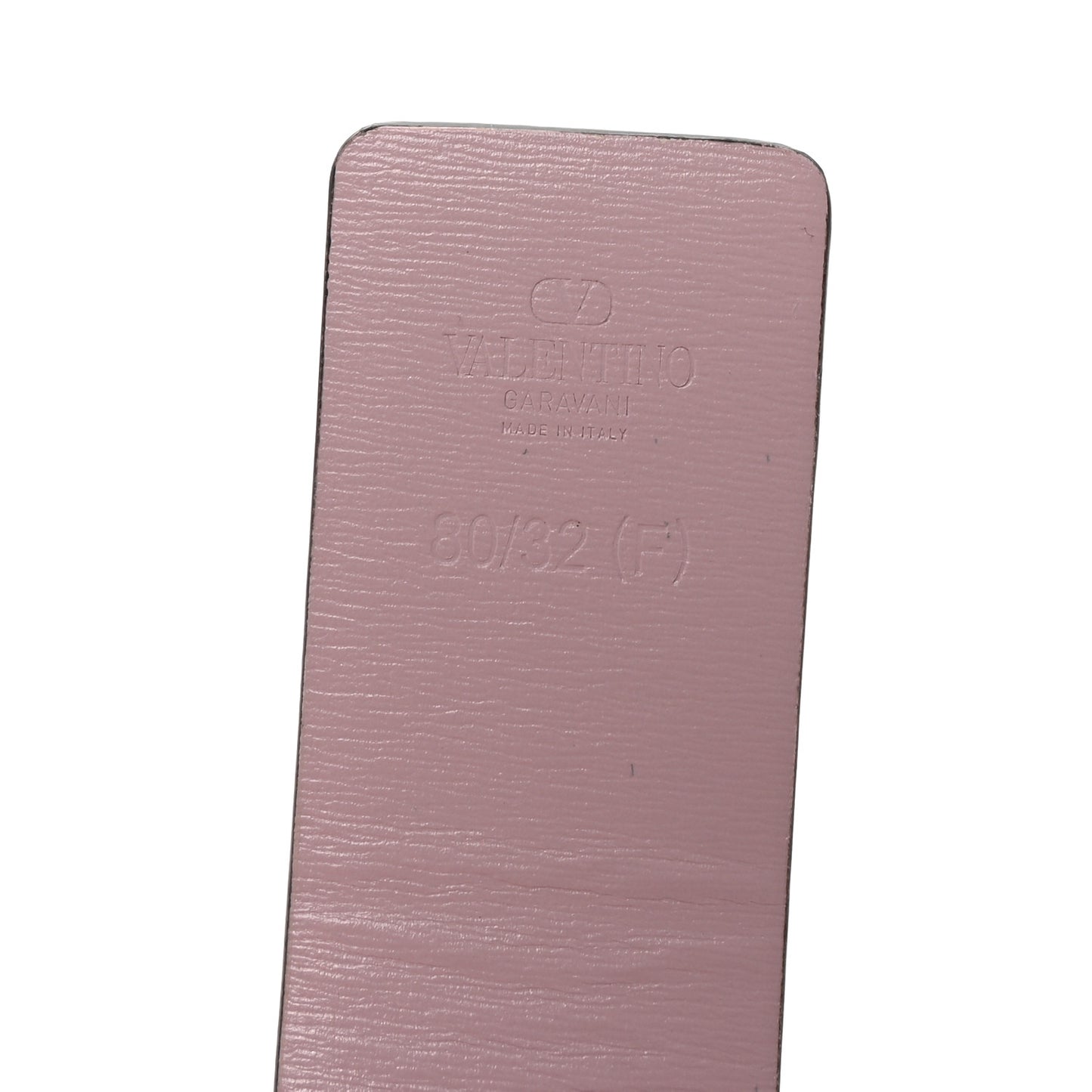 Glossy Calfskin VLogo Reversible Belt  80 32 Rubino Poudre Pink