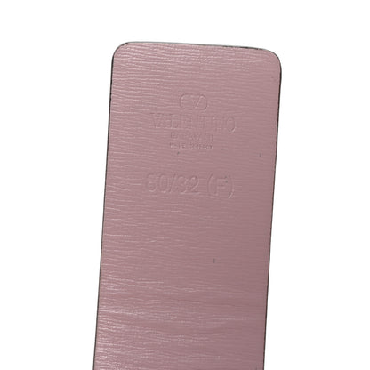 Valentino Garavani Glossy Calfskin VLogo Reversible Belt  80 32 Rubino Poudre Pink 5 of 5