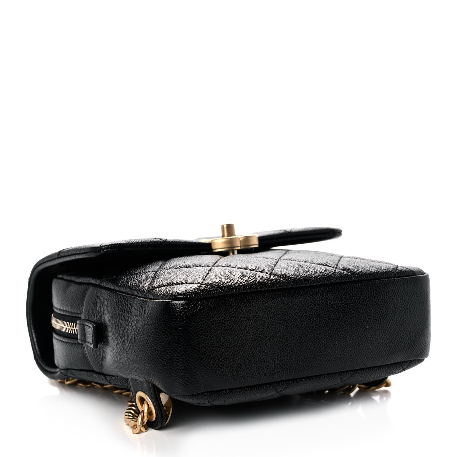 Chanel Shiny Caviar Quilted Chain Melody Backpack Black 4 of 11
