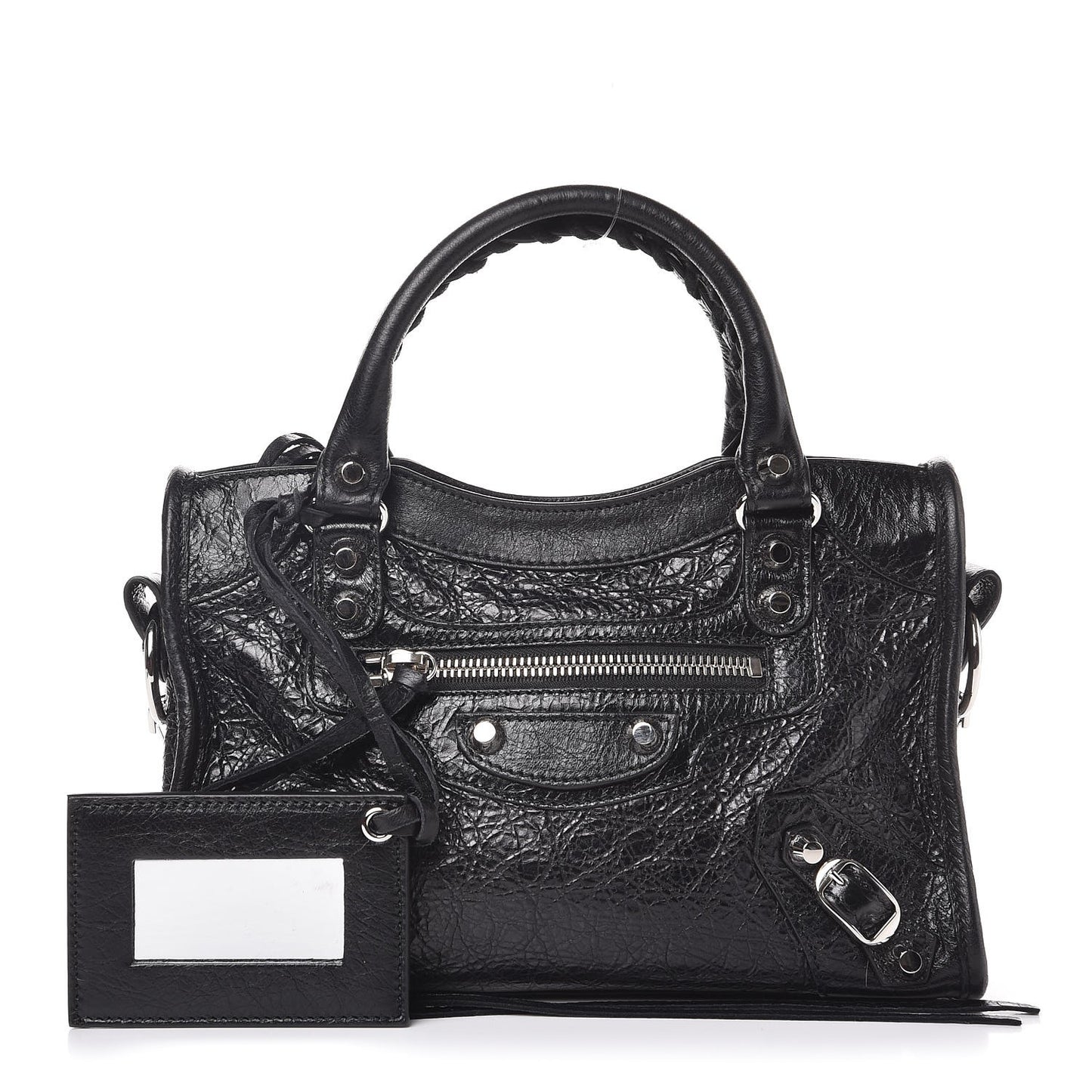 Agneau Classic Silver Hardware Mini City Black