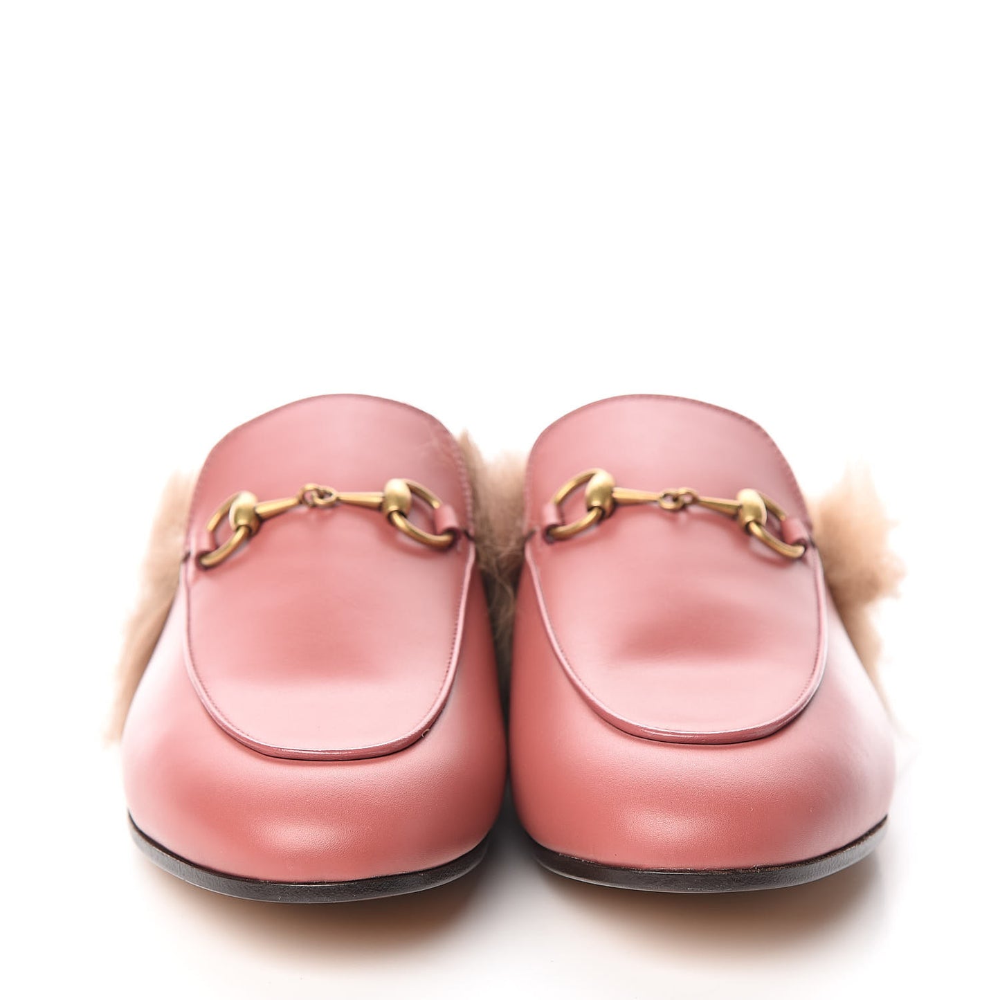 Calfskin Fur Womens Princetown Slippers 37 Lipstick Rose Natural