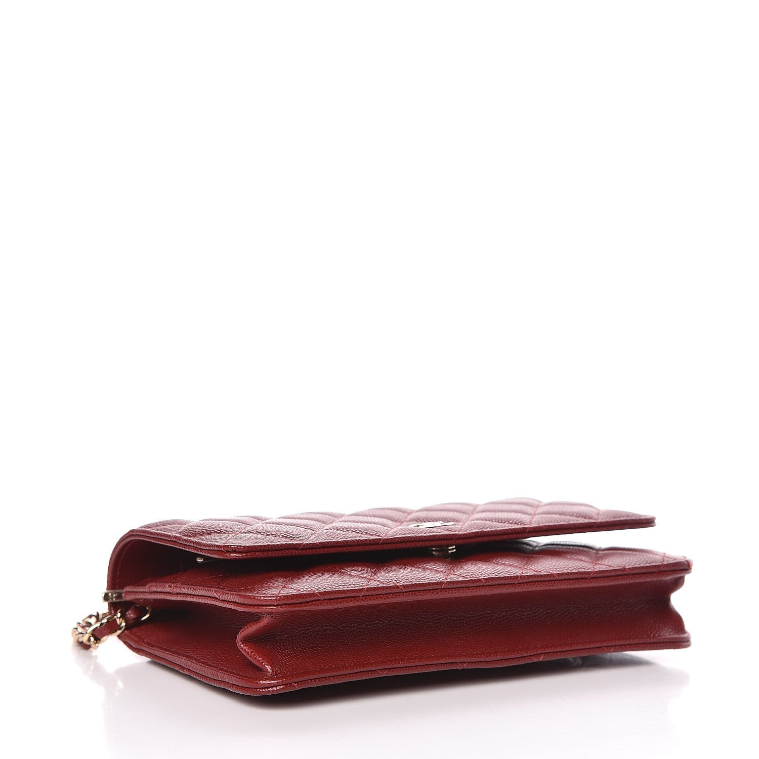 Chanel Caviar Quilted Wallet On Chain WOC Dark Red 4 of 12