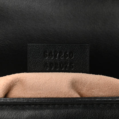 Gucci Calfskin Matelasse Mini GG Marmont Top Handle Shoulder Bag Black 7 of 9