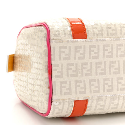 Fendi Sequin Patent Calfskin Zucchino Mini Forever Boston White Multicolor 7 of 11