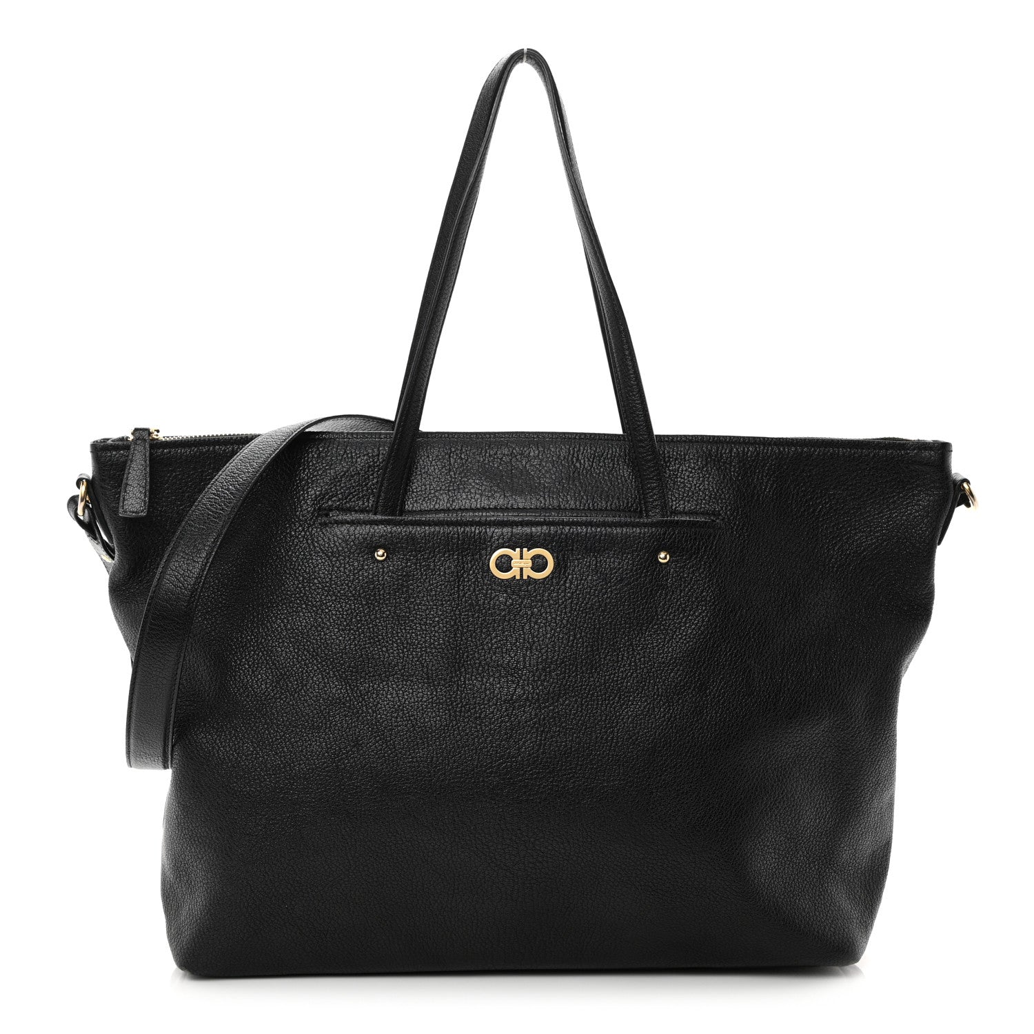 Salvatore Ferragamo Goatskin Large Mika Tote Black 1 of 10