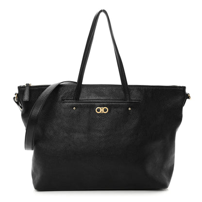 Salvatore Ferragamo Goatskin Large Mika Tote Black 1 of 10