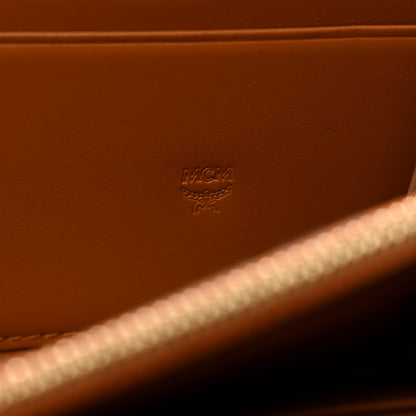 MCM Visetos Large Zip Around Wallet Cognac 6 of 7
