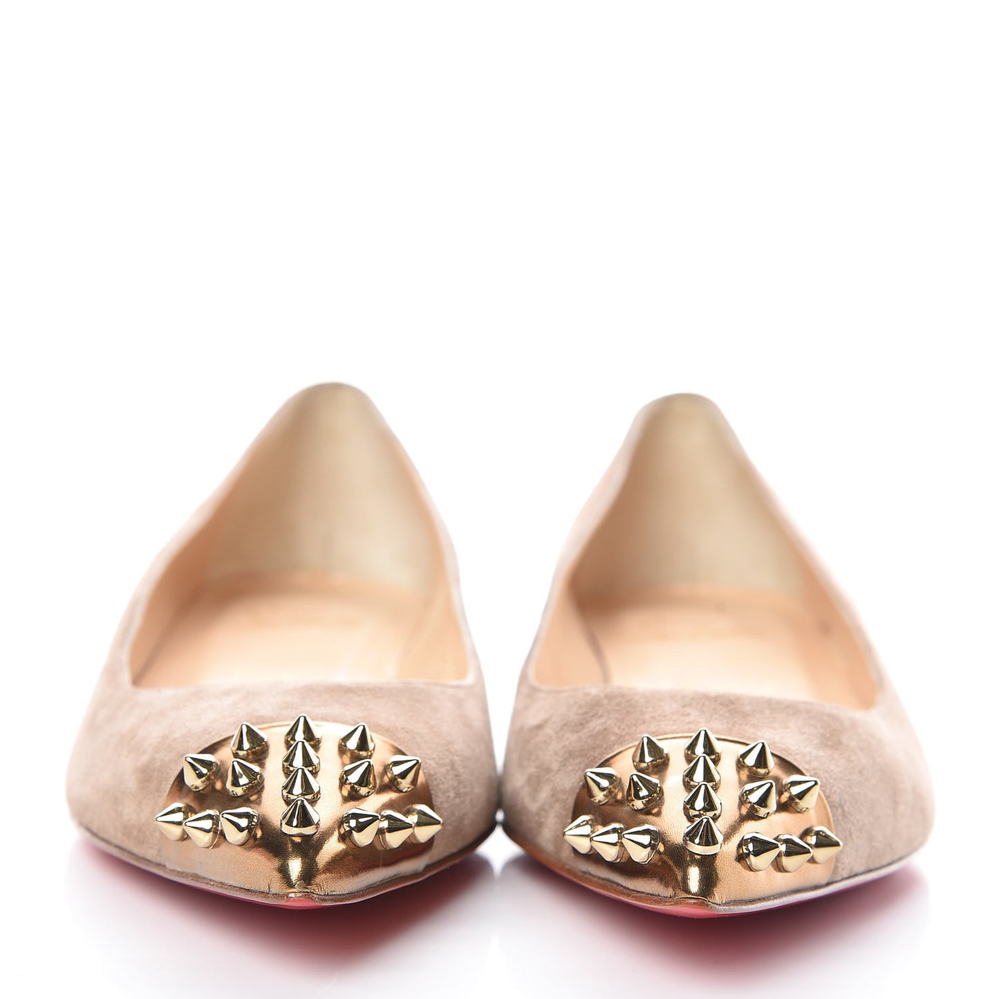Veau Velours Patent Geo Flats 38 Taupe