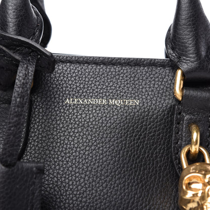 Alexander McQueen Pebbled Calfskin Mini Skull Padlock Zip Around Tote Black 10 of 10