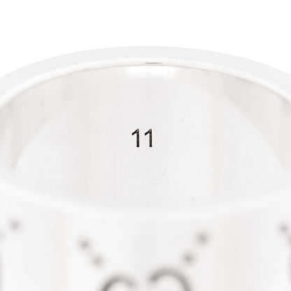 Gucci Sterling Silver GucciGhost Hamlet Skull Band Ring 50 5.5 6 of 6