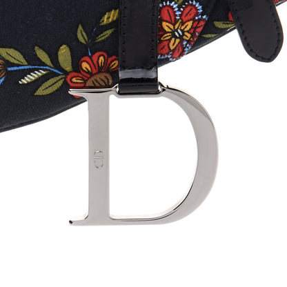 Christian Dior Canvas Floral Saddle Bag Black 7 of 13