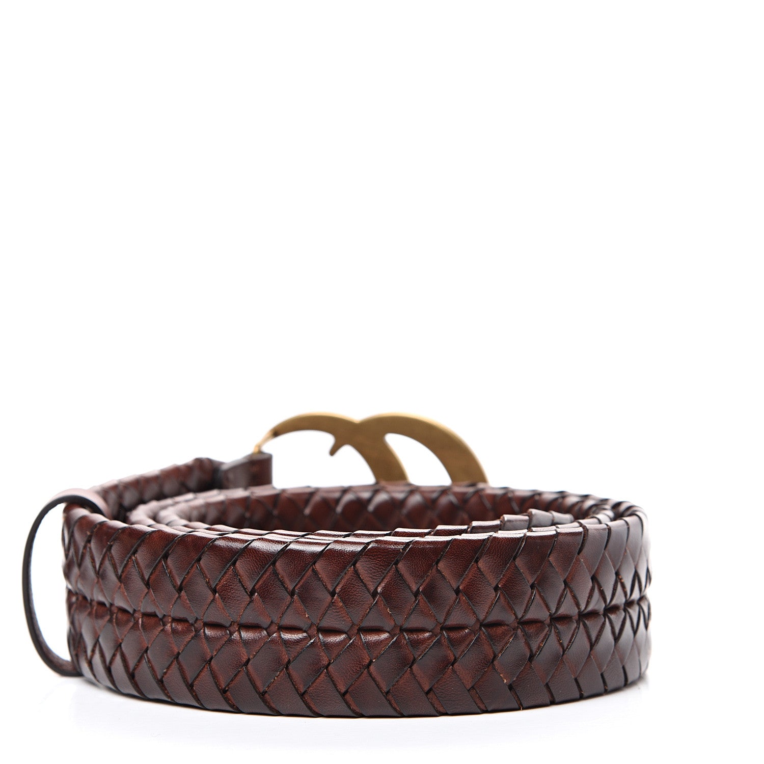 Gucci Calfskin Braided Double G 40mm Belt 85 34 Cuoio Bruciato 2 of 5
