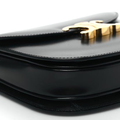 Celine Shiny Calfskin Besace Clea Chain Triomphe Black 8 of 9