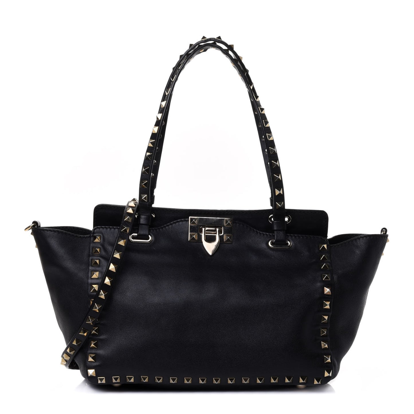 Vitello Small Rockstud Tote Black