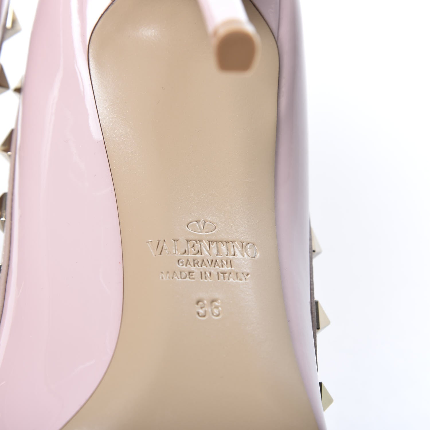 Valentino Garavani Patent Rockstud 100mm Pumps 36 Water Rose Poudre 9 of 9