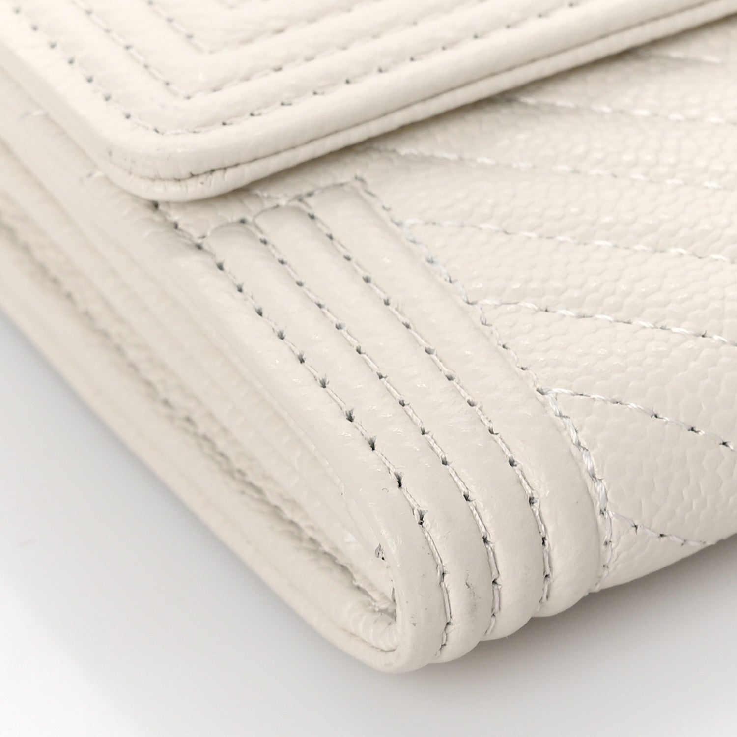 Chanel Caviar Chevron Quilted Boy Flap Wallet White 8 of 10