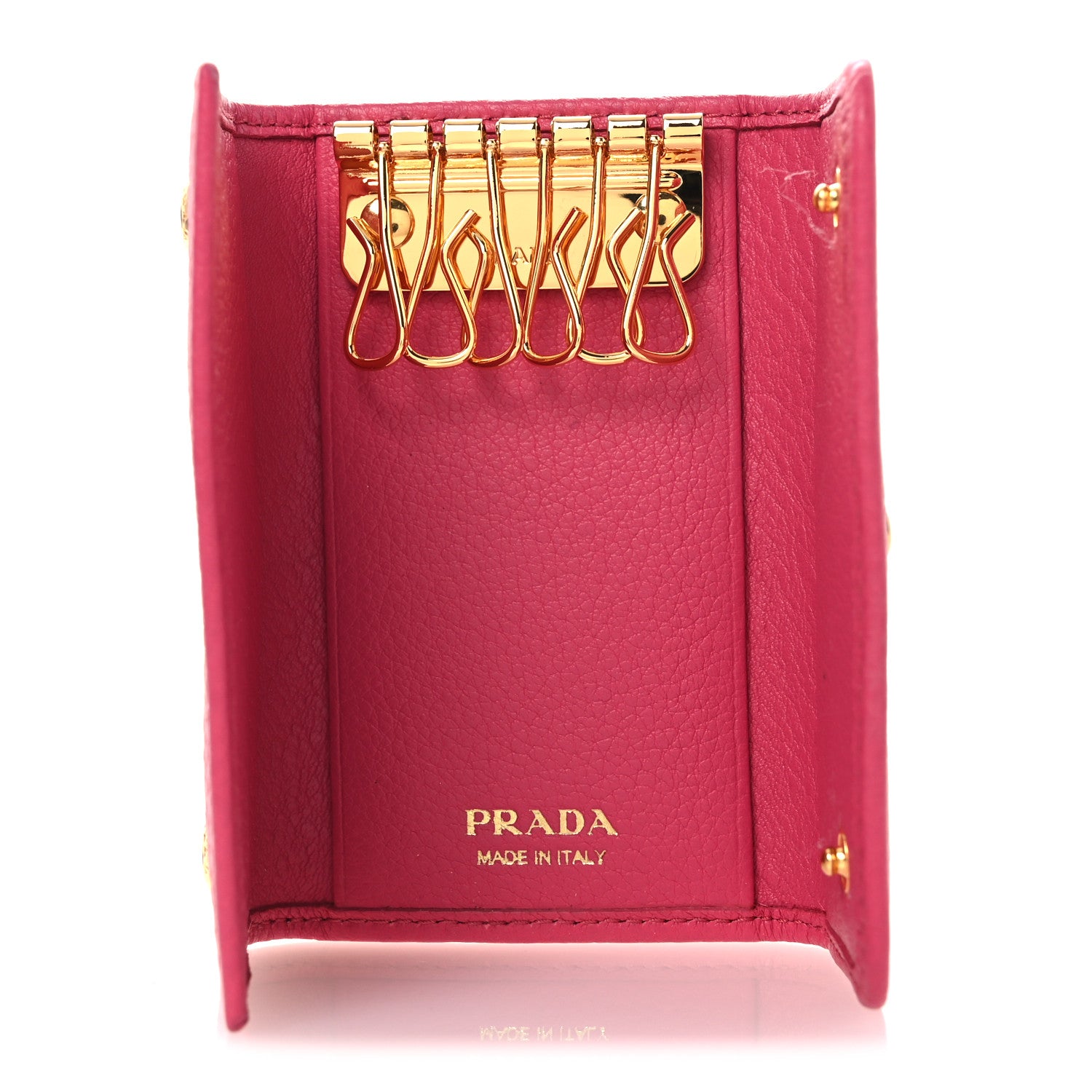 Prada Vitello Grain 6 Key Holder Peonia 5 of 8