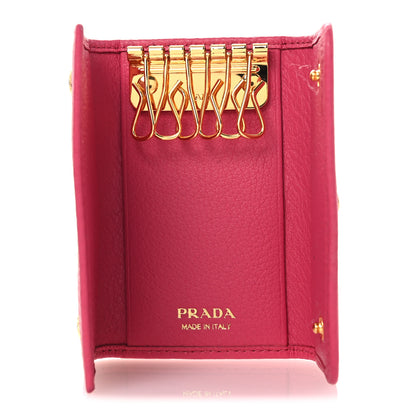 Prada Vitello Grain 6 Key Holder Peonia 5 of 8