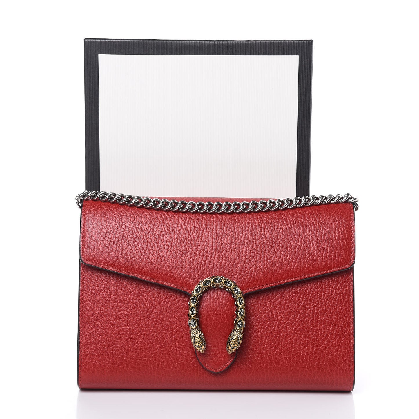 Calfskin Mini Dionysus Chain Wallet Hibiscus Red