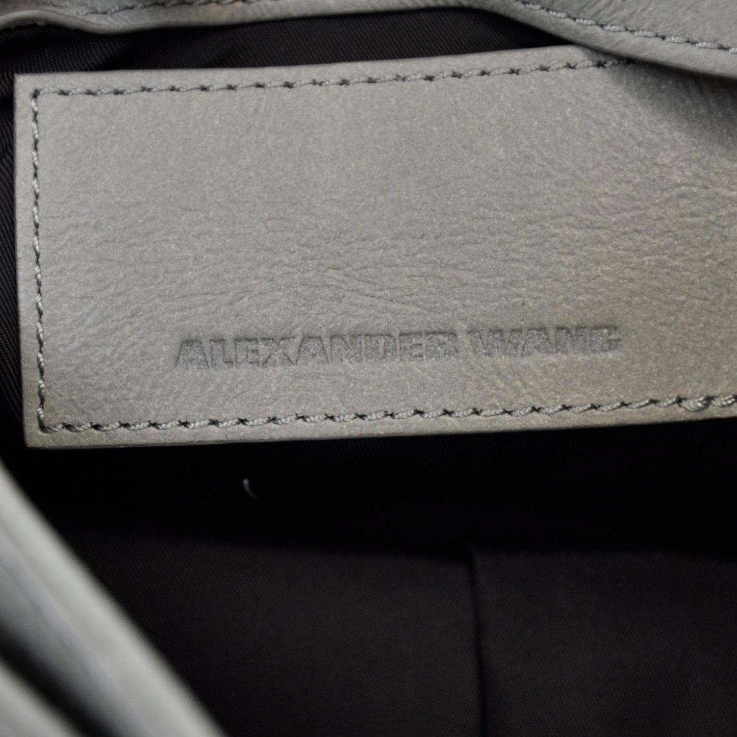 Leather Iris Messenger Bag Grey