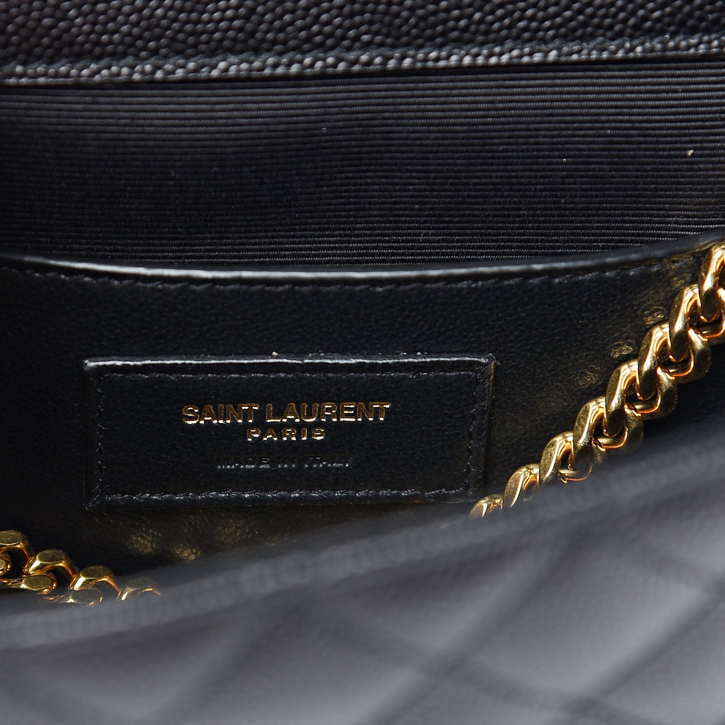 Grain De Poudre Textured Mixed Matelasse Triquilt Small Monogram Satchel Black