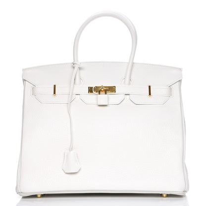 Hermes Taurillon Clemence Birkin 35 White 1 of 27