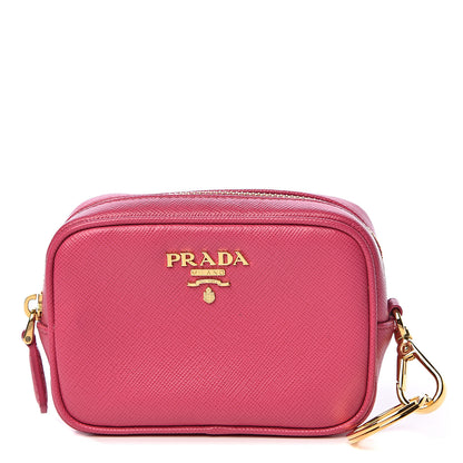 Prada Saffiano Metal Coin Purse Fuxia 1 of 7
