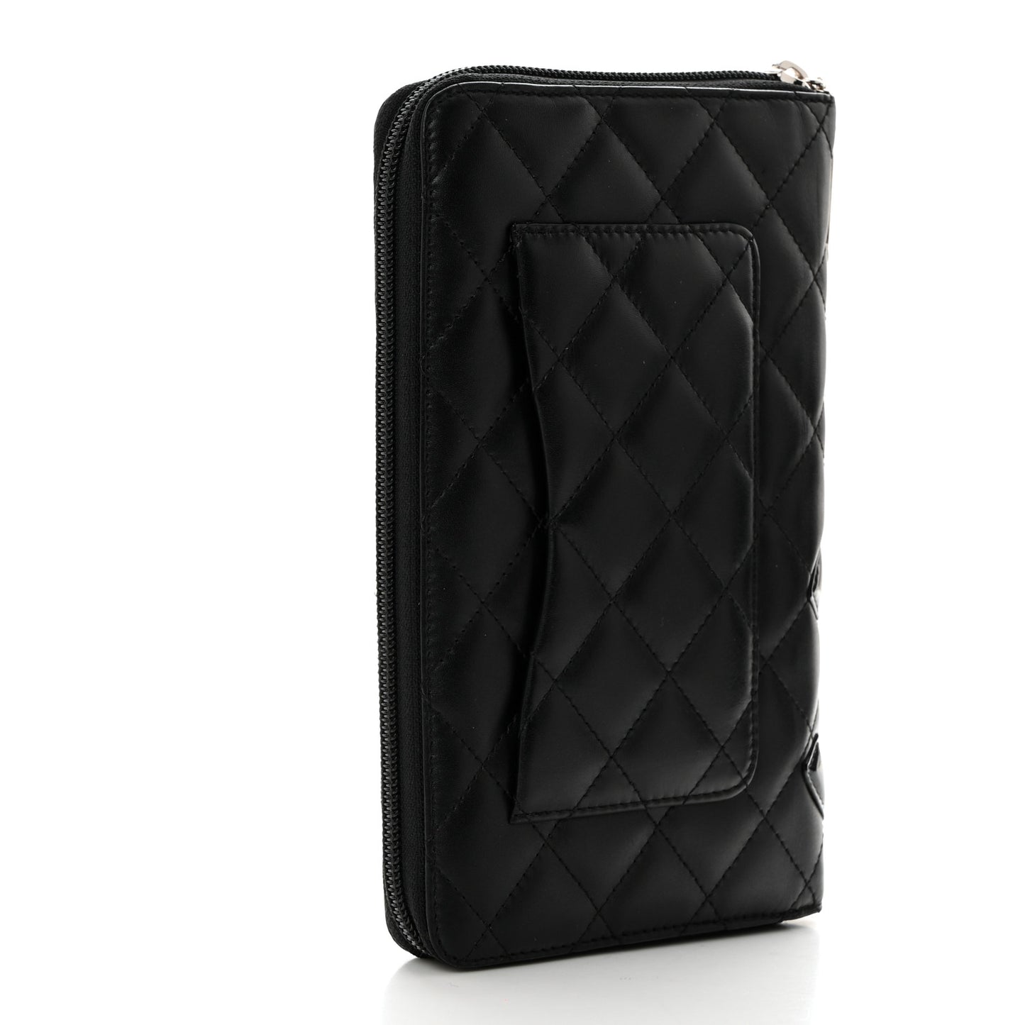 Calfskin Cambon Zip Around Organizer Wallet Black