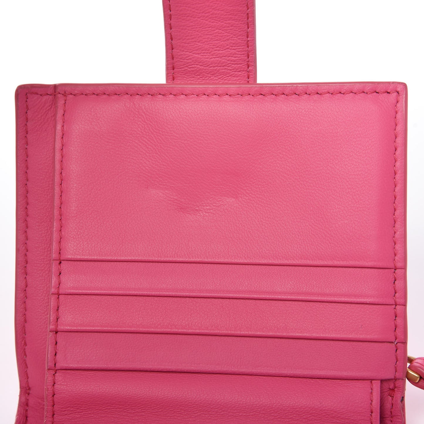 Nappa Intrecciato Compact Wallet Fuchsia