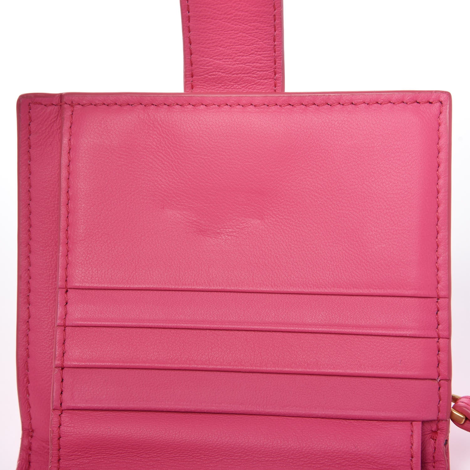 Bottega Veneta Nappa Intrecciato Compact Wallet Fuchsia 9 of 9