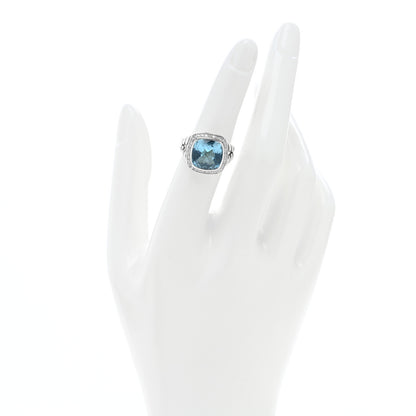 David Yurman Sterling Silver Diamond Blue Topaz 11mm Albion Ring 52 6 2 of 4