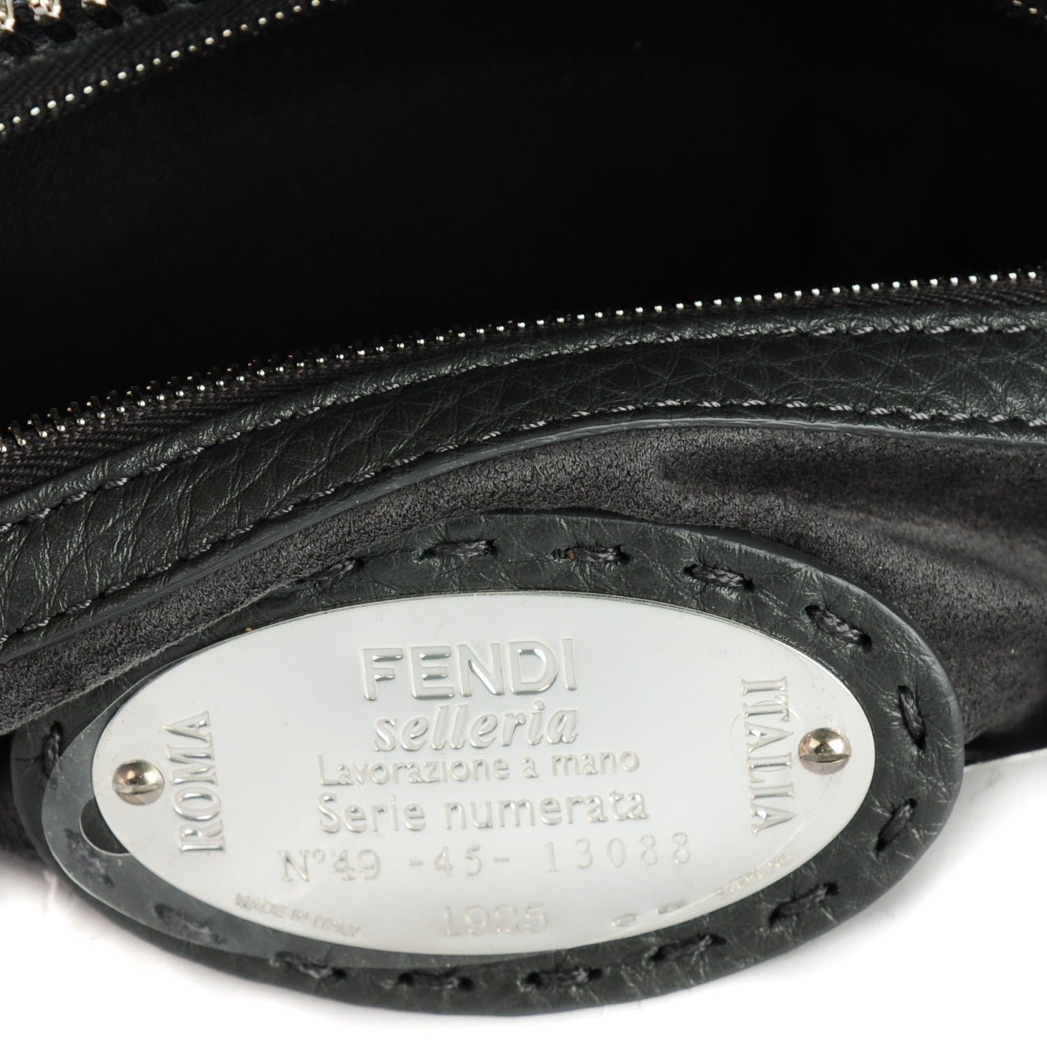 Fendi Cuoio Romano Selleria Lei Boston Tote Asfalto 6 of 6