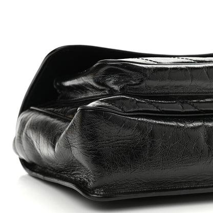 Saint Laurent Crinkled Calfskin Matelasse Monogram Large Niki Chain Satchel Black 9 of 11