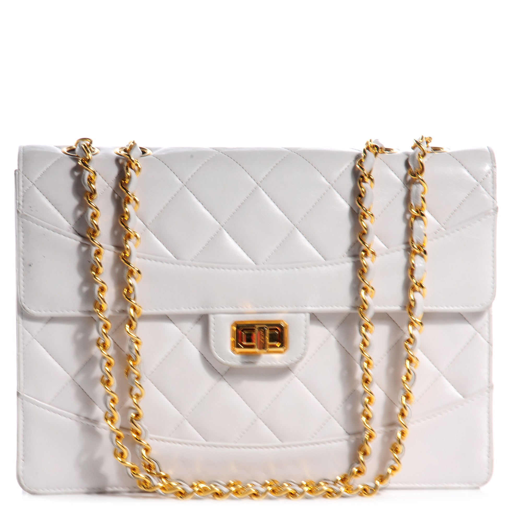 Chanel Lambskin Medium Single Flap White 1 of 9
