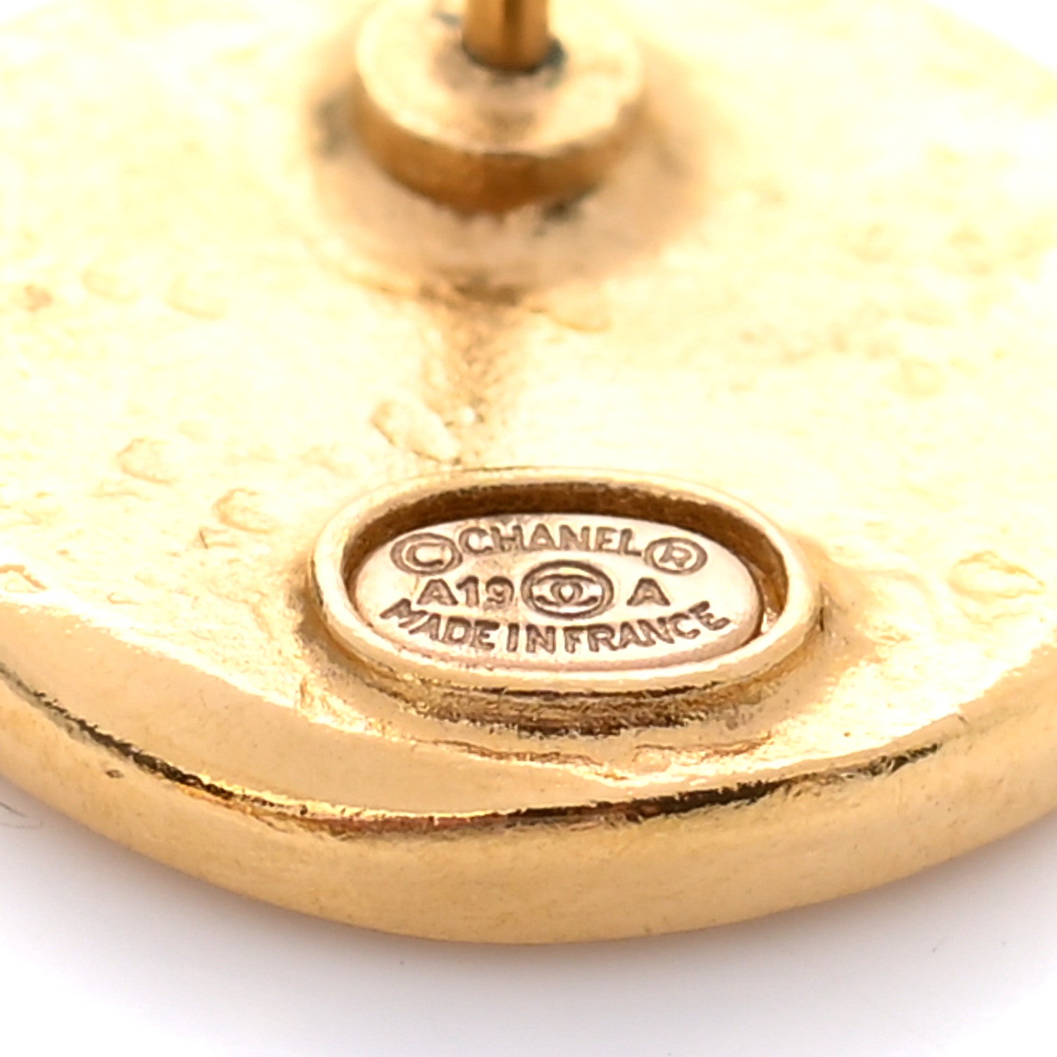 Chanel Crystal Papyrus Stud Earrings Gold 4 of 5