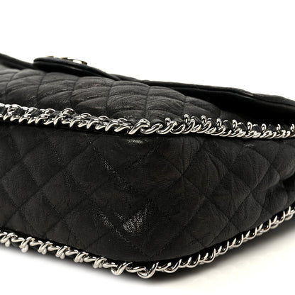 Chanel Washed Lambskin Quilted Maxi Chain Around Flap Black 10 of 10
